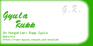 gyula rupp business card